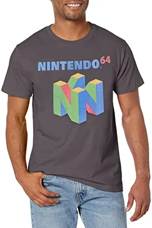Nintendo Herren N64 Logo Short Sleeve T-Shirt, Dunkelgrau, 3X-Groß