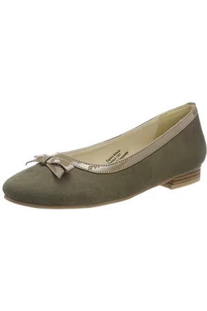 Hirschkogel by Andrea Conti Damen 3003424 Geschlossene Ballerinas, Grün (Oliv/Kombiniert 384), 38 EU