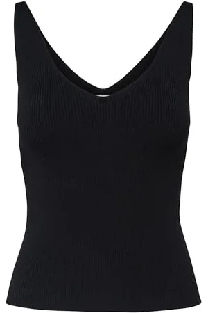 JDY Damen NANNA S/L TOP KNT NOOS Trägershirt/Cami Shirt, Black, M