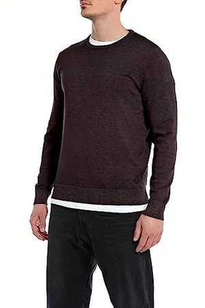 Replay Herren Pullover aus Wollmix, (Violett), M