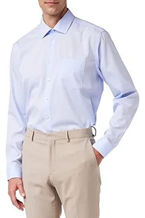 Seidensticker Herren Regular Bügelfrei Kent Langarm Business Shirt, , 45 EU