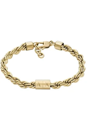 Armani Exchange Herren-Gliederarmband Edelstahl goldfarben, AXG0124710