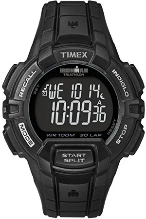 Timex Ironman Rugged 30 Herrenuhr mit Schwarzem Harzarmband in Voller Größe T5K793