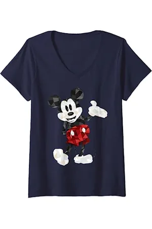 Disney Mickey Mouse Poly Mickey Portrait T-Shirt mit V-Ausschnitt