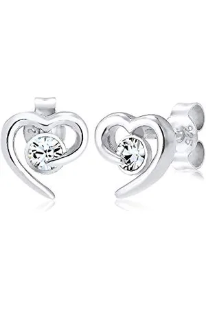 Elli Ohrringe Damen Herz Liebe mit Kristalle in 925 Sterling