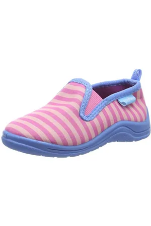 Playshoes Geringelt, Unisex-Kinder Niedrige Hausschuhe, Pink (Pink/Türkis 792), 24/25 EU (7.5 Child UK)