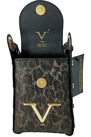 19V69 Italia Damen 17 Leather Cheeta Bag, schwarz/braun
