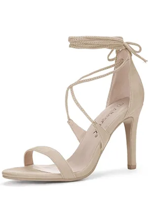 Allegra K Damen offene Zehe Stöckelabsatz hohe Hacke Schnuerschuh Sandalen Sandalette 39
