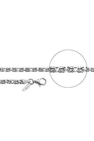 Der Kettenmacher Damen Halskette Königskette Diamantiert aus Sterlingsilber in der Farbe , Länge: 55cm, KÖ1-55S