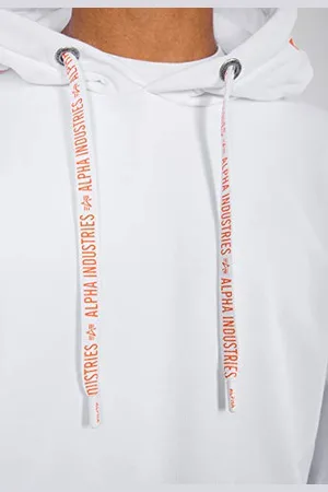 Alpha Industries Herren Hoody Kapuzenpullover, White, S