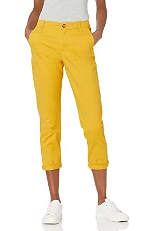 Amazon Damen 3/4-Crop-Khakihose mit mittelhohem Bund und schmal zulaufendem Bein (in Übergrößen erhältlich), , 44