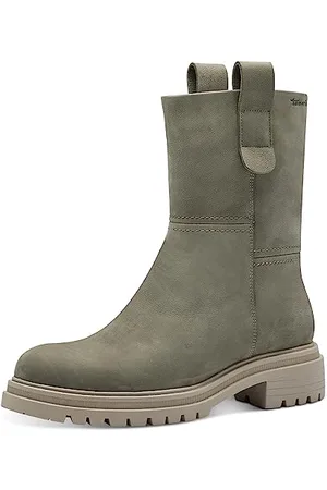 Tamaris Damen Boots Leder Winter gefüttert; /grün; 39 EU