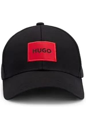 HUGO BOSS Herren Men-X 581-RL Cap aus Baumwoll-Twill mit rotem Logo-Label Schwarz Stck