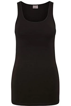 VERO MODA Damen Tank Top VMMaxi My Soft Long Basic Damentop 10185110 Black M
