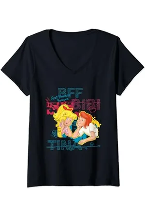 Bibi & Tina Damen T-Shirt mit V-Ausschnitt S