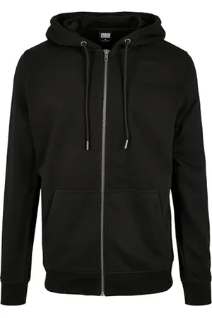 Urban classics Herren Basic Terry Zip Hoody, Black, XXL Strickjacke