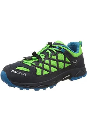 Salewa JR Wildfire Zapatos de Senderismo, Fluo Green/Blue Danube, 33 EU