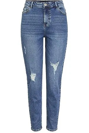 Pieces® Damen Pckesia Mom Hw ANK Dest Mb235 Noos Bc Freizeithose, , M EU