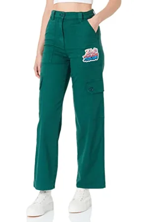 Moschino Moschino Damen Stretch Canvas With Graffiti Patch Casual Pants, , 48 EU