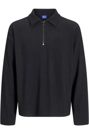 JACK & JONES JORRICK Plisse Sweat Zip Split Polo LN