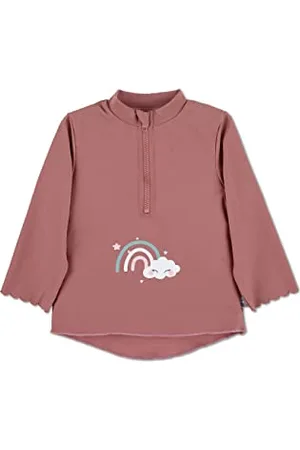 Sterntaler Badeshirt langarm Regenbogen Print - UV-Schutz 50+ Schwimmshirt mit Stehkragen - Mädchen UV Shirt mit Frontreißverschluss und Kinnschutz - Kinder Badebekleidung, , Größe 104