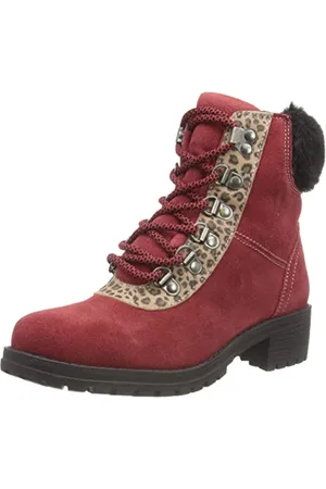 Joe Browns Damen Kunstfellbesatz aus Wildleder Stiefelette, Rot/Mehrfarbig, 39 EU