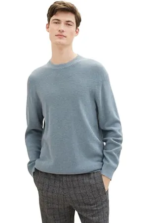 TOM TAILOR Herren 1038238 Cosy Basic Crewneck Strick-Pullover, 27945-dusty Ice Melange, M