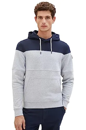 TOM TAILOR Herren 1039889 Hoodie mit Cutline-Optik, 33826-beige Navy Inject Stripe, XXL