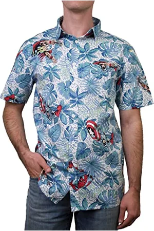 Marvel Herren Shirt Hemd mit Button-Down-Kragen, , L