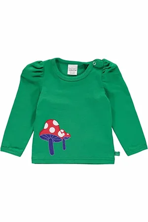 Green Cotton Mushroom Applique l/s T Baby