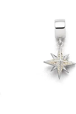 DUR Einzel Charm-Anhänger Kompassrose für Damen aus 925er Sterling-Silber mit Strandsand, Farbe: , Maße: 1,25x1,5 cm, F328