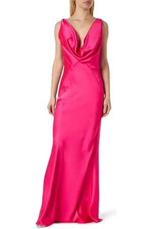 Pinko Damen Arzigliano Satinkleid mit Hammerschlag Lässiges Abendkleid, N17_pink, 46