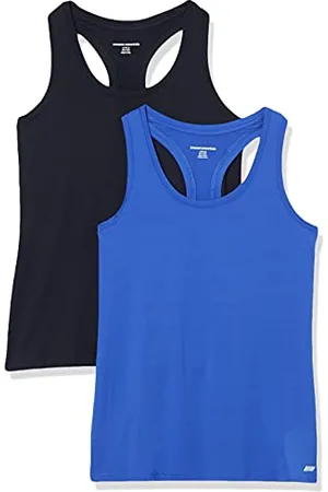 Amazon Damen Leichtes Racerback-Tanktop Aus Schnelltrocknendem Funktionsstretch (Auch In Plus Size Erhältlich), 2er-Pack, , L