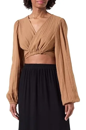 Pieces® PCASTINA LS WRAP Crop TOP New TIE SWW BC