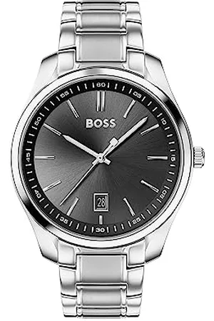 HUGO BOSS Analog Quarzuhr für Herren Kollektion Circuit mit Silbernes Edelstahlarmband - 1513730