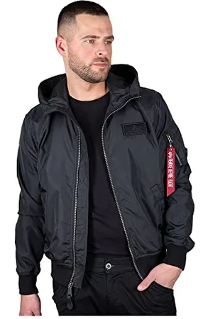 Alpha Industries Herren MA-1 LW Hooded Bomberjacke, Black, Small