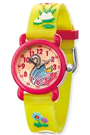HERZENGEL Mädchen Analog Quarz Uhr mit Kunststoff Armband HEWA-SWAN