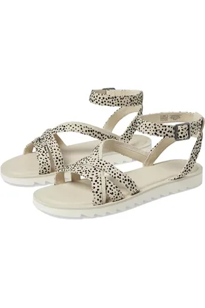 TOMS Damen Rory Flache Sandale, Nebelbeflockter Mini-Gepard, Wildleder, 37.5 EU