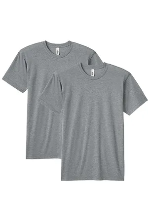 American Apparel Unisex Tri-Blend Crewneck Short Sleeve Track, 2-Pack T-Shirt, , S