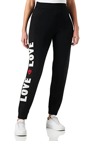 Moschino Moschino Damen Jogger Fit With Love Piquet Jacquard Intarsia And Heart With Logo Embroidery Casual Pants, , 42 EU