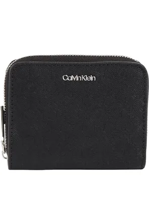 Calvin Klein Damen Geldbörse Must Medium Mono mit Reißverschluss, Schwarz (Black Mono), Einheitsgröße