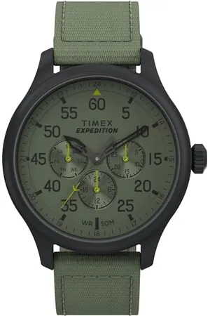 Timex Expedition Field Herren-Armbanduhr, 43 mm, grünes Armband, grünes Zifferblatt, schwarzes Gehäuse TW4B31000