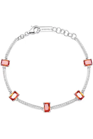 Brosway Damen Armband FANCY aus Edelstahl mit Vitamin Zirkon in der Farbe orang, Länge: 16 cm, FVO05