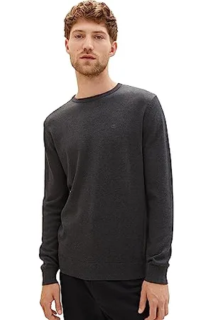 TOM TAILOR Herren Basic Strickpullover mit Crewneck
