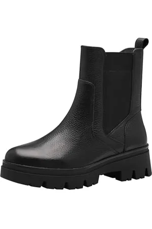 Tamaris COMFORT Damen Chelsea Boots aus Leder Plateau, Schwarz , 41 EU