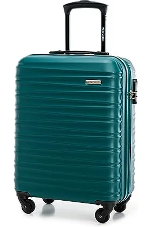 Wittchen Reisekoffer Handgepäck Kabinengepäck Rollkoffer Kabinenkoffer Kleiner Koffer Trolley Hartschale aus ABS mit 4 Spinner-Rollen Zahlenschloss Teleskopgriff Groove Line Größe S