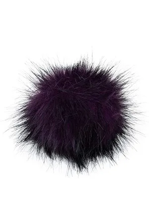 Unbekannt Fell Pompon mit Druckknopf purple