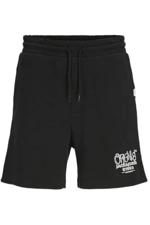 JACK & JONES JACK&JONES Herren Jpstkane Jjbushwick Sweat Shorts Imp Sweatshorts, Black, S