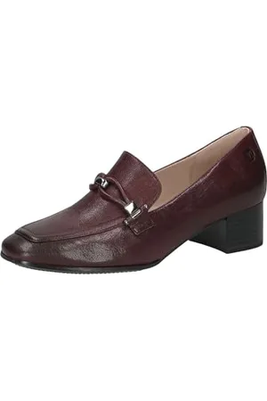 Caprice Damen Loafer mit Absatz aus Leder Elegant, Rot , 39 EU