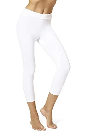 HUE Damen Capri-Leggings mit breitem Bund, verdunkelnd, Baumwolle, Verschiedene Strumpfwaren, , M